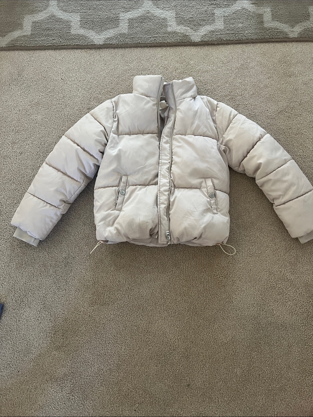 Francesca's Collections Kids Cream Puffer Coat